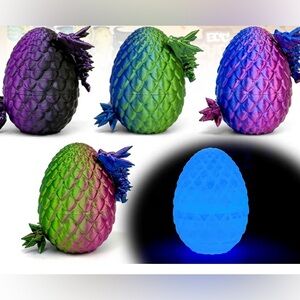 1-Iridescent Dragon Egg with Transforming Dragon Inside get a lucky🍀Glow EGG